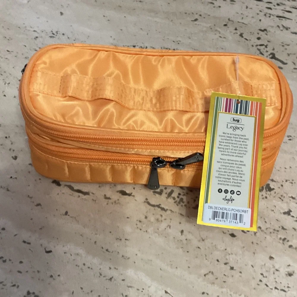 Lug Legacy Collection Double Decker Cosmetic Case Peach Sorbet